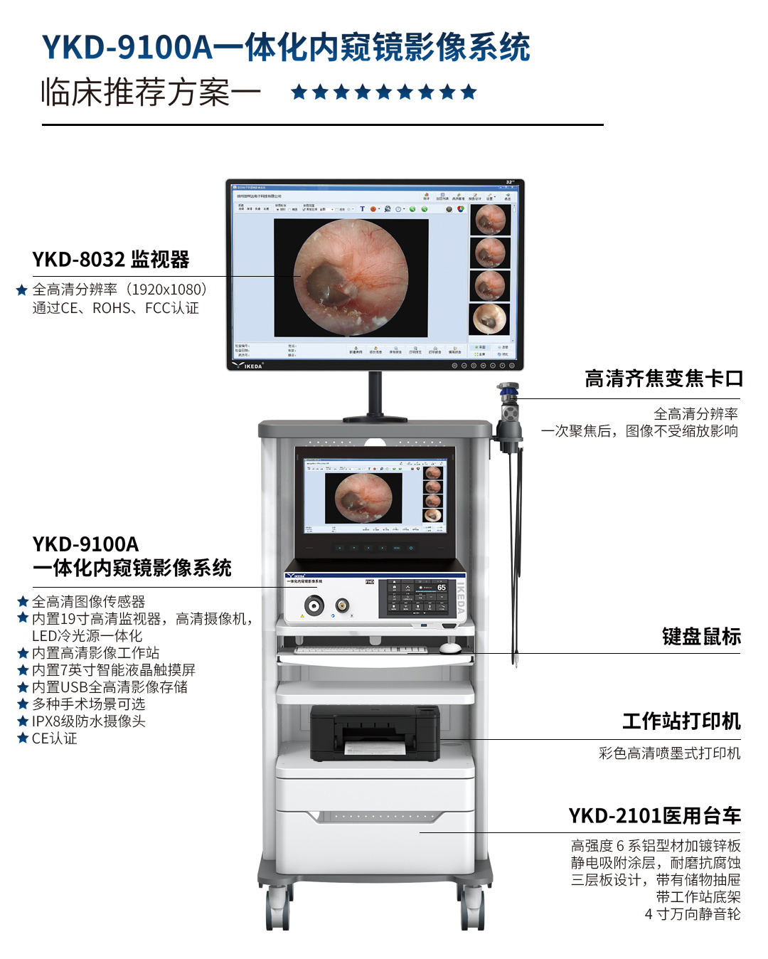 YKD-9100A 一體化內(nèi)窺鏡影像系統(tǒng)